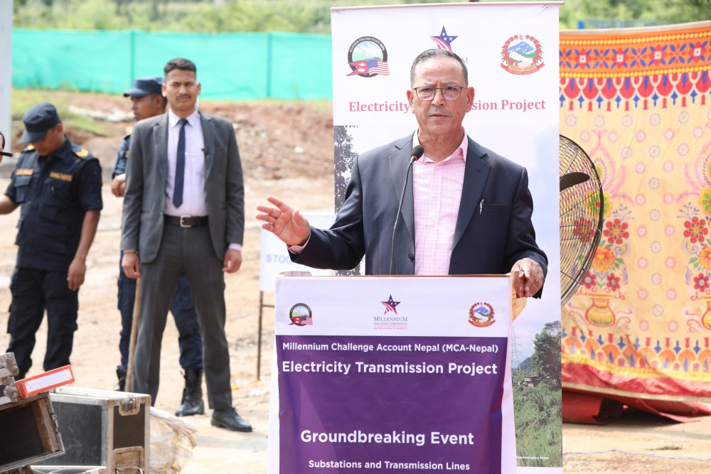 MCA-Nepal Executive Director Mr. Khadga Bahadur Bisht welcoming to the ceremony.jpg