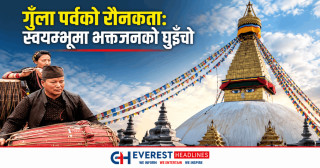 गुँला पर्वको रौनकता: स्वयम्भूमा भक्तजनको घुइँचो