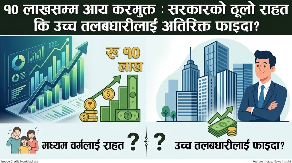 १० लाखसम्म आय करमुक्त : सरकारको ठूलो राहत कि उच्च तलबधारीलाई अतिरिक्त फाइदा?