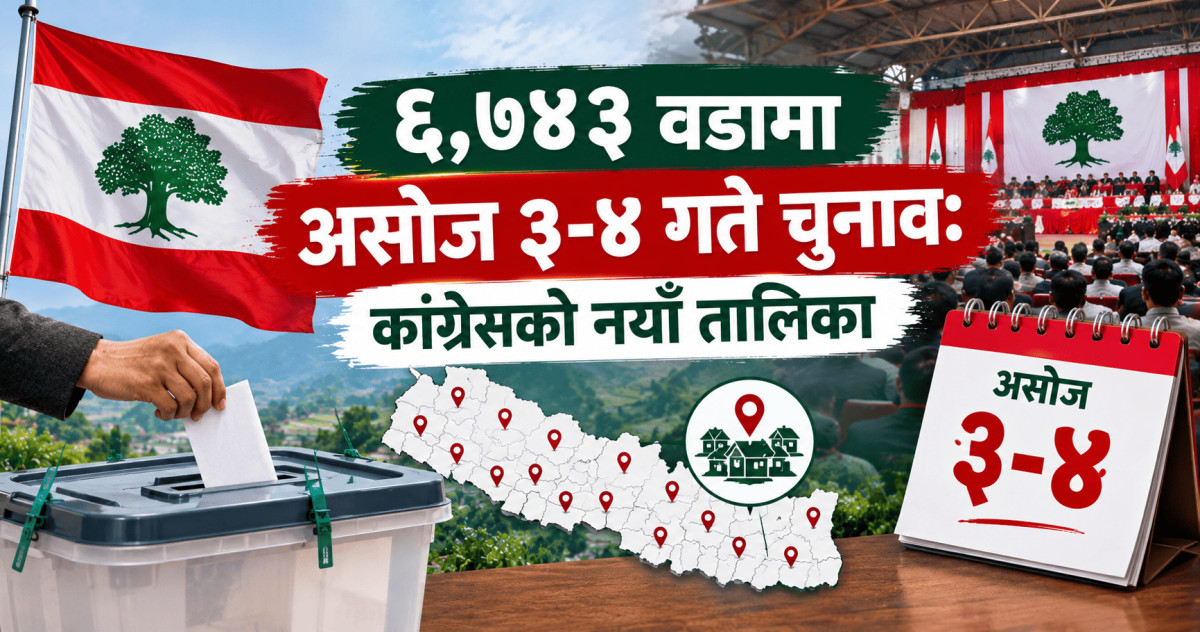 ६,७४३ वडामा असोज ३-४ गते चुनाव: कांग्रेसको नयाँ तालिका
