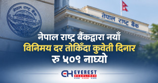 नेपाल राष्ट्र बैंकद्वारा नयाँ विनिमय दर तोकिँदा कुवेती दिनार रु ५०१ नाघ्यो